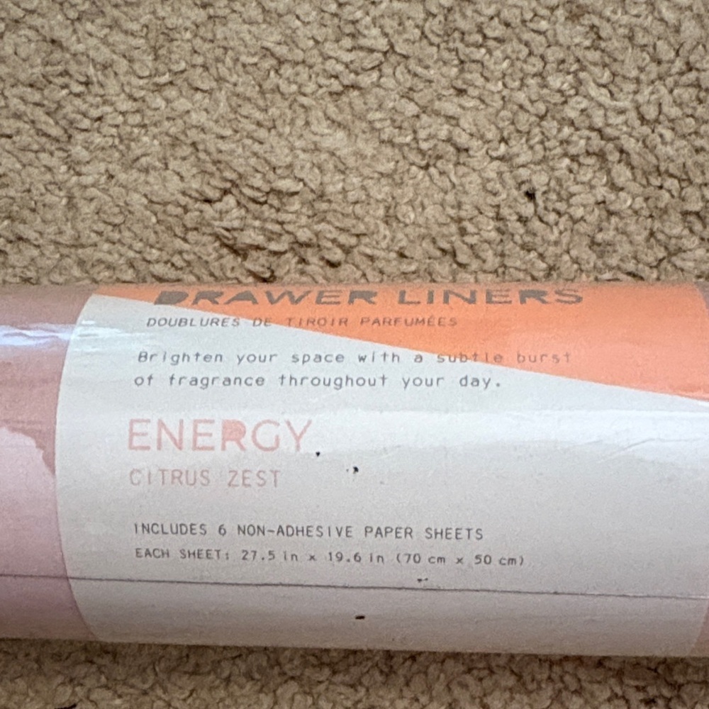 Anthropologie Aromatherapy Drawer Liners Pink Energy Citrus Zest 27.5 x 19.6 in - Picture 2 of 6